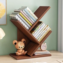 3단 책꽂이 선반 인테리어 책장 간이 정리대 수납장 감성 미니 가구, 화이트월넛