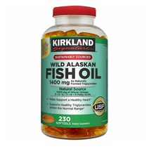 커클랜드 와일드 알래스카 피쉬오일 1400mg 오메가 3 5 6 7 9 11 230캡슐 KIRKLAND Signature Wild Alaskan Fish Oil, 1개