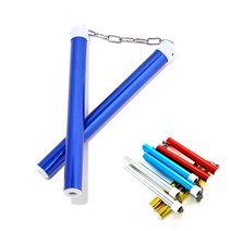 쌍절곤 종류 모음 입문자 전문가 태권도 야광 쌍절봉 케이스 이소룡 호신용 초등 초급 어린이 나무 장난감 연습용 원목 스틸 알루미늄 놀이용, 블루, 04 알루미늄쌍절곤(소)