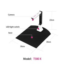 북스캐너 고속 책 문서 스캔 리더기 책및 문서 카메라 cimcours 5 메가 픽셀 스캐너 t52x A4 캡처 영어, 한개옵션0