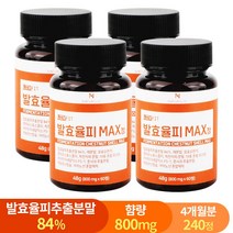 발효율피 맥스 정 84% 고함량 800mg 60정 엘라그산, 4개(4개월분), 4개