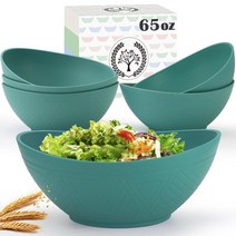 Homienly 밀짚 그릇 170.1~1.9L(6~65온스) 대형 시리얼 볼 세트 전자레인지 및 식기세척기 사용 가능한 그릇 수프 서빙용 플라스틱 대체품 주방용 샐러드 - 그