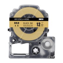 6/9/12mm 라벨 테이프 SS12KW 엡손 Lw400 LK-4WBN 카트리지 레이블 작동 LW-300 500 600P 700 메이커, 07 black on gold_03 12mm