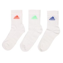 아디다스 쿠션 CREW 컬러풀로고 양말 3켤레