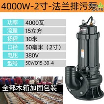 지하수펌프 오수 자동 물 고압 3상 380V, 4000와트 플랜지 오수펌프 2인치, 1개