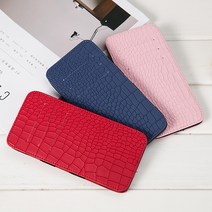 YAPOGI 악어 무늬 PU가죽 롱 남성 여성 지갑 커버 마술 지갑 초슬림 지갑 카드 가방