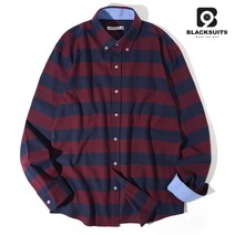 블랙수트나인 슬림핏 긴팔 기모 단가라 셔츠 (DNSH8270)