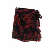 자라 블랙레드 꽃무늬패턴 허리묶음랩미니스커트 여자 M [29] 3765