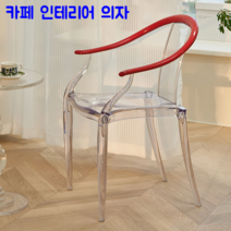 카페 편의점 접이식 의자 투명벤치 북유럽 모던 마의자 크리스털 체어 플라스틱 등받이, B