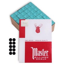Master Chalk Billiard 당구 큐 초크 프리미엄 품질 1 총 144 피스 미국 제조 + 테이블 10 개 그린, Master Chalk Green