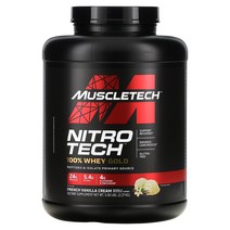 MuscleTech Nitro Tech 100 유청 골드쿠키 앤 크림 맛 907g(2lbs), 0.907kg, 프랜치 바닐라 크림