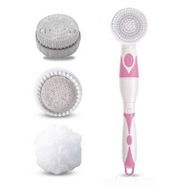 바디솔 등밀이기계 전동 바디브러쉬 실리콘 전기 마사지 브러쉬 바디 클렌징 소프트 브리스틀 스피닝 스파, 02 pink