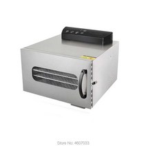 6 쟁반 음식 탈수기 스테인레스 스틸 건조기 애완 동물 간식 해산물 향기로운 차 과일 야채 허브 고기 건조, 01 라이트 그레이_02 미국_01 110V