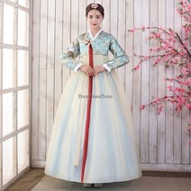 퓨전한복 결혼식 한복 원피스 웨딩 여성 신부 전통 드레스 레이스 가운 민속 무용