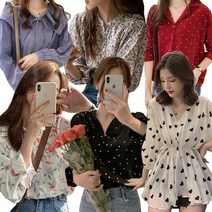 블라우스 브라우스 셔츠 남방 BL 봄 여름 쉬폰 여성 반팔 리본 셔링 프릴 레이스 차이나 하이넥 원피스형