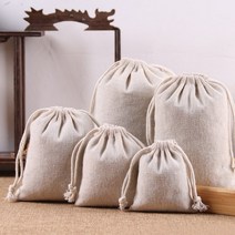 린넨 무지 조리개 더스트백 의류 생리대 선물 포장 면 주머니 파우치 복주머니 12x15cm
