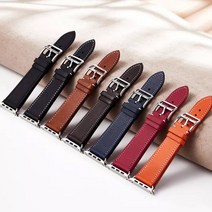 크란채 프랑스 명품 바레니아가죽 애플워치호환 가죽스트랩, 38-40-41mm, 블랙