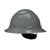 3M 안전모 H810SFRUV 네이비 블루 통기성 없는 풀 브림 스타일 안전 헬멧 우비케이터 센서 포함 4포인트 압력 확산 래칫 서스펜션 ANSI Z87.1, Gray