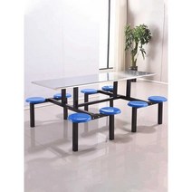 매점 테이블 의자 일체형 급식실 편의점 학교식당, 8인용 유리섬유