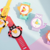 [바이위즈] EVA 동물 손목 시계 만들기 어린이 아동 유아 미술 재료 수업 학예회 체험 학습 소품 단체 용품, EVA시계만들기(사자)+스티커선물