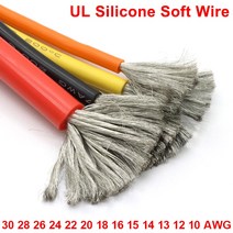 1M/5M 내열 케이블 30 28 26 24 22 20 18 16 15 14 13 12 10 AWG 울트라 소프트 실리콘 와이어 고온 플렉, 01 5 Meters_03 26AWG, 03 green