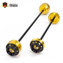 [해외]전면 및 후면 차축 슬라이더 포크 휠 보호 크래시 패드 키트 Yamaha TMAX 530 T MAX 2012 2013 2014 2015 2016, 전면 및 후면 골드