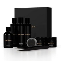 Golden Grooming Co. 남성용 목욕 및 바디 스킨 케어 키트 선물 세트 딥 각질 제거 스크럽 페이스 워시 모이스처라이저 투인원 수염 헤어 샴푸 밤 솔리드 코롱 핀셋 포