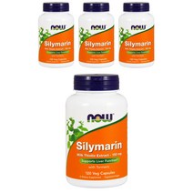 나우푸드 실리마린 밀크 시슬 추출물 터메릭 포함 150mg 베지 캡슐, 120개입, 4개