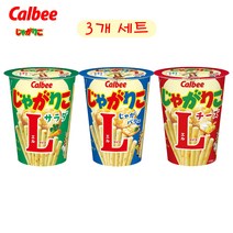 일본 calbee 가루비 쟈가리코 과자 L 3개 세트 쟈가버터 치즈 사라다 맛 L사이즈, 사라맛 68g, 쟈가버터 66g, 사라맛 68g