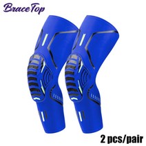 Bracetop 1 쌍 성인 무릎 패드 자전거 사이클링 보호 무릎 농구 스포츠 무릎 패드 무릎 다리 커버 충돌 방지, 1 쌍 - 파란색, xxl 무게 82.5-95kg