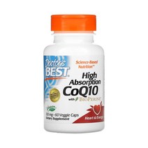닥터스베스트 High Absorption 코엔자임 Q10 큐텐 코큐텐 with BioPerine 바이오페린 100mg 60베지캡슐 피페린 유비데카레논 유비퀴논