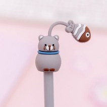 FANSYLI 2021신상 귀여운 고양이 토끼 돼지 햄스터 만화 젤 펜 소녀 심장 학생 펜 귀여운 애완 동물 공원 12f, 고양이 다섯