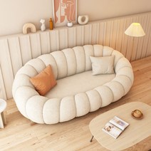 다리없는 페브릭 싱글 더블 호박소파 귀여운 동그란, 싱글 115x102x68cm 핑크
