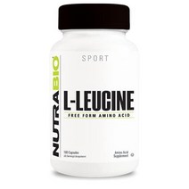 NutraBio L-Leucine 180 caps Preserve Lean Muscle Tissue & Glycogen 60 servings