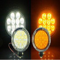 브라켓고정 12-24겸용 12구 원형 경광등 / 보조등 유치원차경광등 정지표시장치, 옐로우