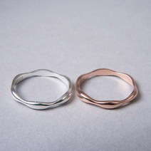 디그레이 국내제작 실버 로즈골즈 silver 925 은 도톰한 볼드 레이어드 여자 우정 학생 커플 반지 링