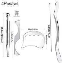 스테인레스 마사지 괄사 도구 스텐 마사지기 승모근 근육 근막, 4Pcs