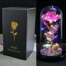 비얀 조화 LED 꽃다발 비누꽃, 3.[LED꽃] 1.곰돌이 장미 (핑크)