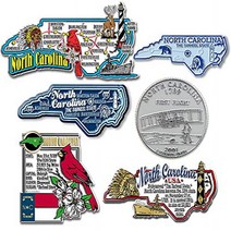 North Carolina Six-Piece State Magnet Set by Classic Magnets Includes 6 Unique Designs Collectible, 1