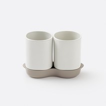 [JAJU/자주] 두리 원형 2구 수저통(물받침 포함)_화이트, 화이트