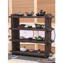 다도그릇장 컵진열장 도자기장 엔틱 원목 정리 엔틱, 60 X 20 X 39cm 레이어간격 14cm