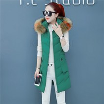 kirahosi 따스 다운 패딩 롱 조끼 여성 루즈핏 후드 224호 DJoq65p6
