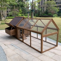 야외 닭장 가정용 대규모 번식 닭장 시골농장, 방수 천이 있는 소형 런닝 케이지 방수 천이 있는 소형