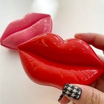 아라모드 헤어브러쉬 손거울 컴팩트 휴대용 미니 거울 빗 앞머리 악세사리, 레드