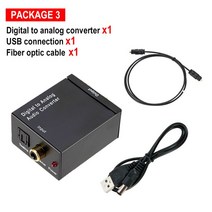 가전제품 전자기기 RCA R/L 출력 디지털-아날로그 오디오 어댑터 DAC 앰프 박스 동축 광학 SPDIF 신호-아날로그 변환기, 03 Package 3