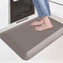 1.6cm(4/5인치) 두께의 주방 러그 쿠션 주방 매트 바닥용 피로 방지 매트 미끄럼 방지 세탁 가능한 러그 세트 방수 스탠딩 데스크 매트 가정 사무실용 튼튼하고 편안, Khaki
