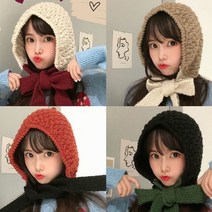 뜨개 투톤 보넷 S1451 니트 벙거지 버킷햇 니트챙 모자 비니 여성 겨울 중년 미시