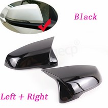 룸미러 백 미러 하이패서룸 사이드 미러 커버 캡 카본 섬유 스타일 검정색 bmw용 BMW X1 F48 X2 F39, 01 Black-2pcs