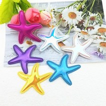 30pcs 5cm 불가사리 패딩 반짝이 가죽 쉘 패치 appliques 헤어 액세서리에 대 한 부직포 배지 스크랩북 diy 공예, 혼합