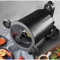 360도 통돌이 오븐 자동회전 바베큐 삼겹살 야외 캠핑 가정, 검정